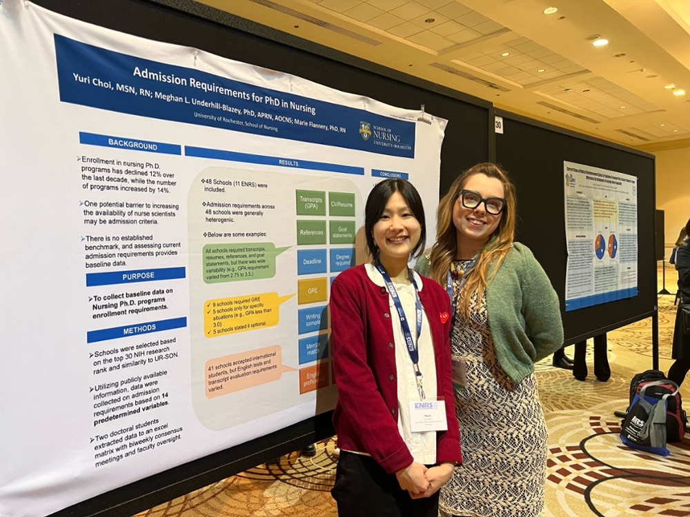 Yuri Choi and Shelby Przybylek present during the poster sessions at the 2023 ENRS conference.