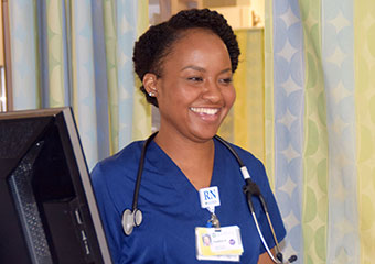 Smiling nursing student