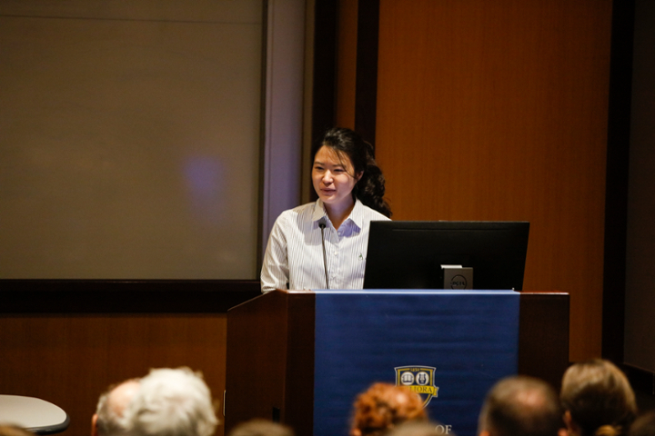 Wonkyung Chang accepts her Student Diversity Engagement Award on Sept. 6, 2022.