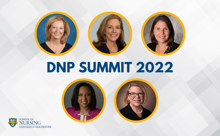 The five guest speakers at the 2022 DNP Summit: Lisa Kitko, Karen Keady, Shannon Idzik, Danielle McCamey, Pam Jones