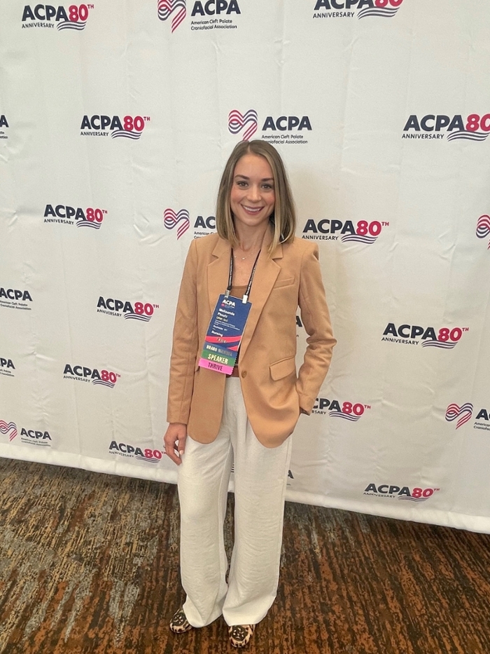 Melisande Ploutz '13N attended the ACPA conference in May, and presented on breastfeeding for parents of children with cleft and craniofacial conditions.