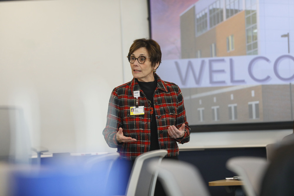 Lydia Rotondo speaks at an admitted students event.